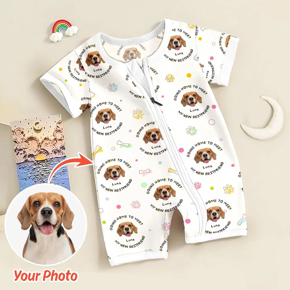 Custom Dogs Photo "Going home to meet my new best friend" Shorty Zippy , Custom Dogs Photo "Going home to meet my new best friend" Shorty Zippy - 0-3M