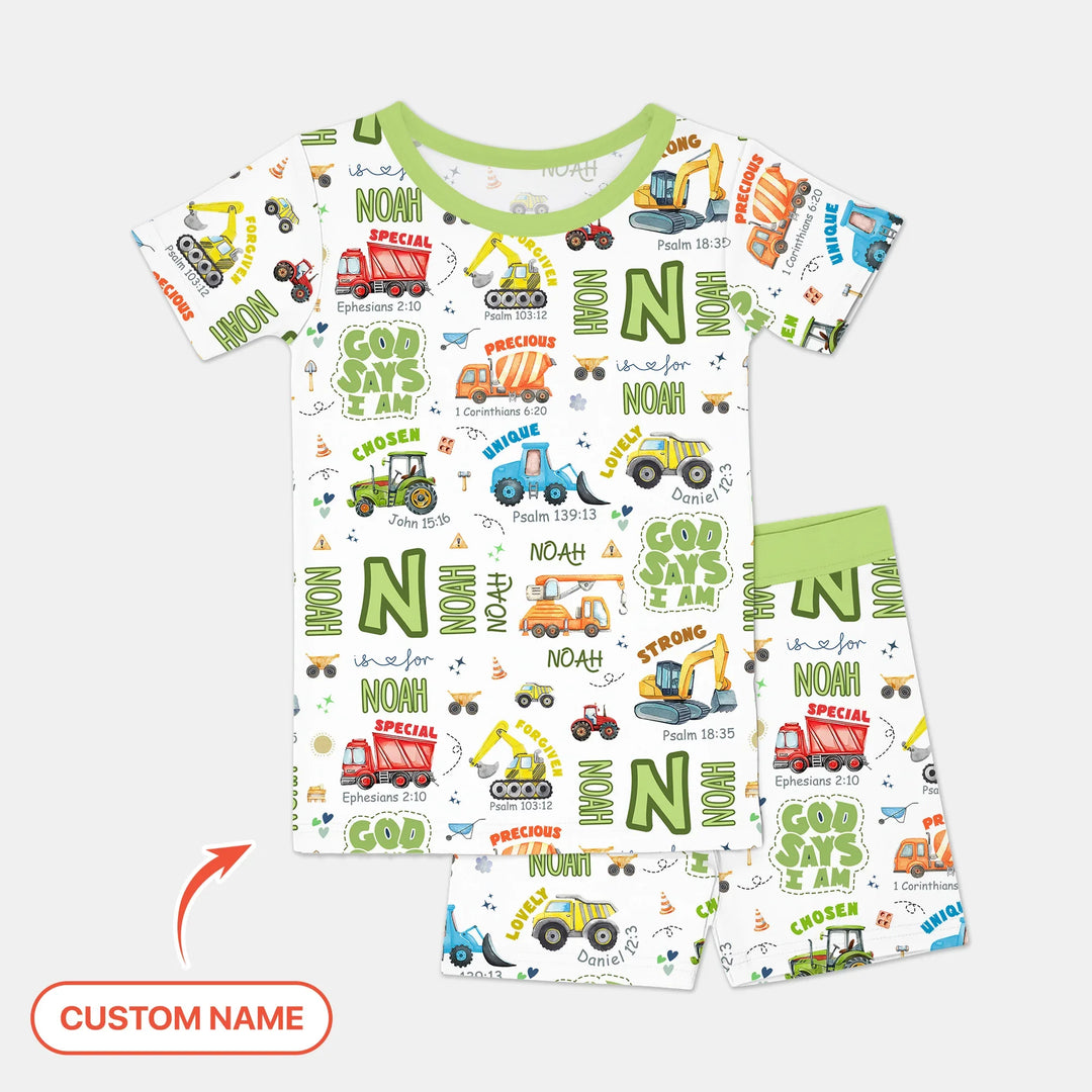 Zweiteiliges Pyjama-Set mit kurzen Ärmeln und Shorts im Sommer-Design