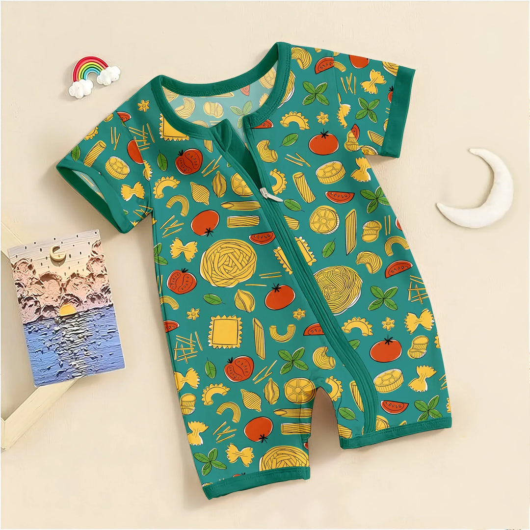 Bamboo Pasta Party Shorty Zippy , Bamboo Pasta Party Shorty Zippy - 0-3M