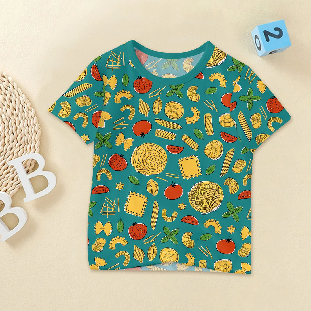 Pasta Party Two Piece Long Sleeve Pajama Set , Pasta Party Two Piece Long Sleeve Pajama Set - Long Pajama / 12-18M