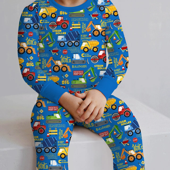 Build Your Own World Two Piece Long Sleeve Pajama Set , Build Your Own World Two Piece Long Sleeve Pajama Set - 12-18M / Yellow / Yellow