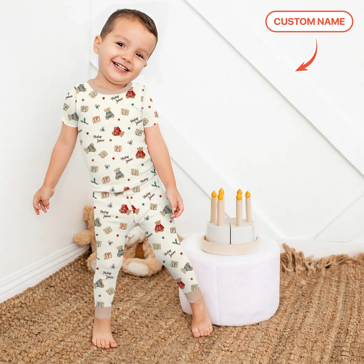 Zweiteiliges, kurzärmliges Pyjama-Set mit Marienkäfern