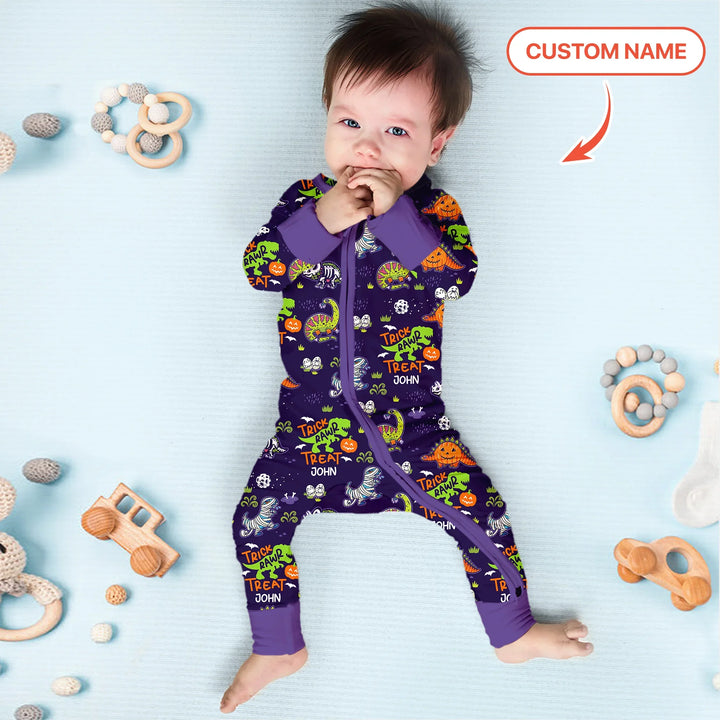 Trick Rawr Treat Custom Name Convertible Zippy , Trick Rawr Treat Custom Name Convertible Zippy - 0-3M