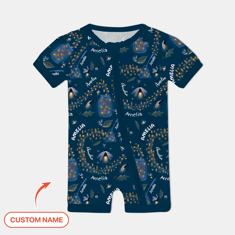 Custom Name Catching Fireflies Shorty Zippy , Custom Name Catching Fireflies Shorty Zippy - 0-3M