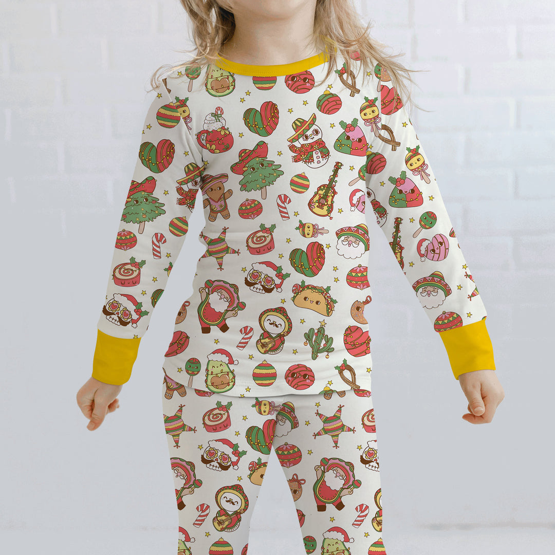 La Fiesta de Navidad Two Piece Long Sleeve Pajama Set