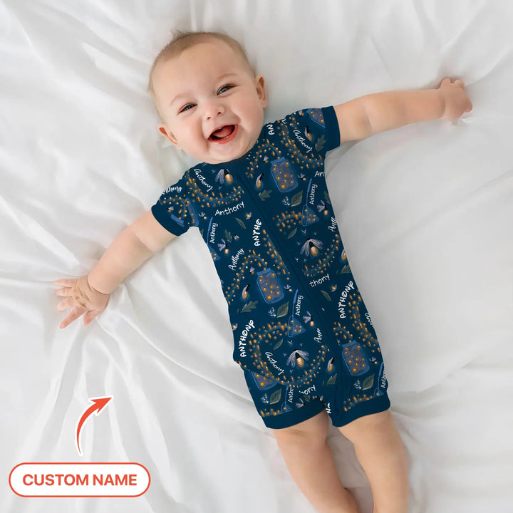 Custom Name Catching Fireflies Shorty Zippy , Custom Name Catching Fireflies Shorty Zippy - 0-3M