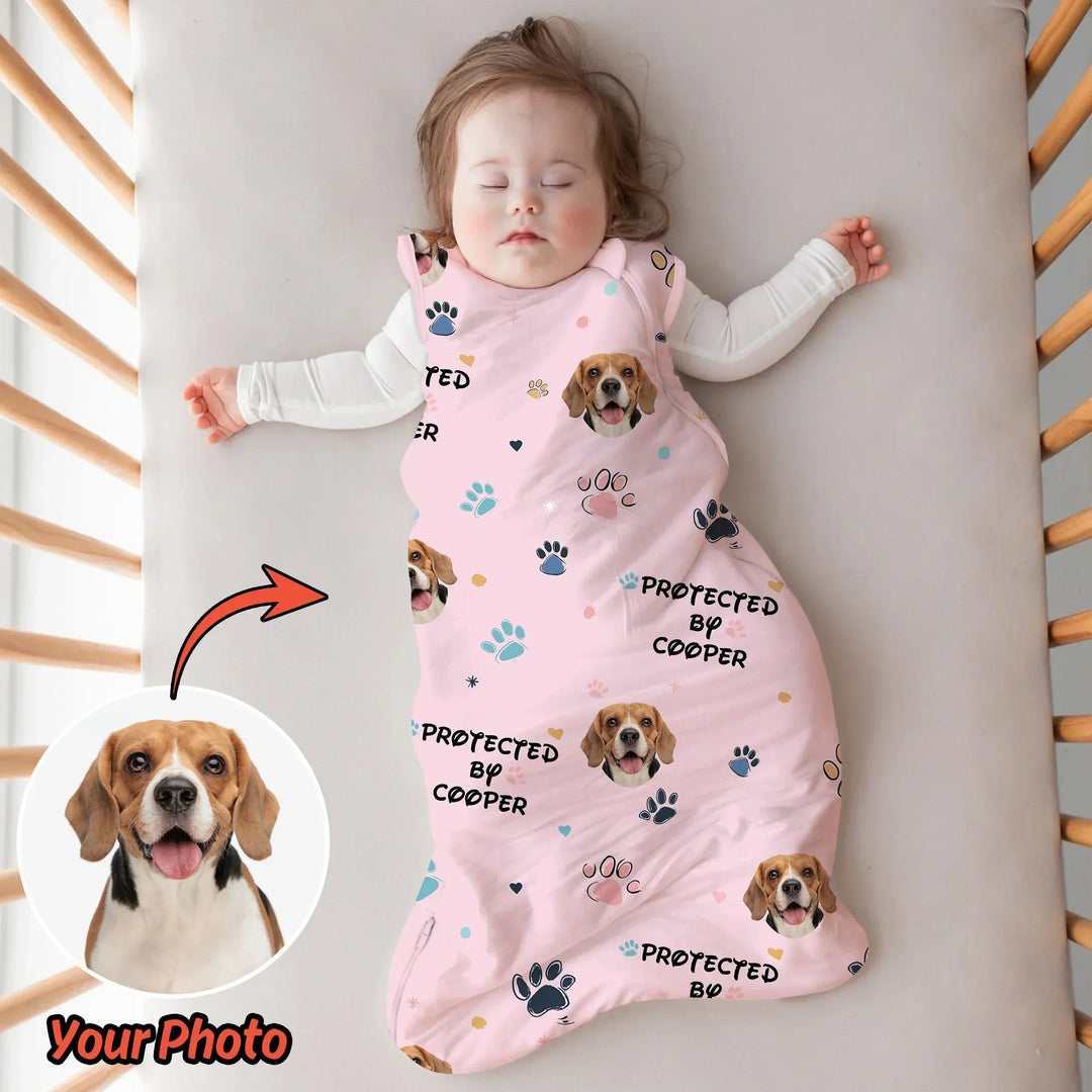 Custom Dog Photo Protected By Sleep Bag Seasonless 1.0 TOG , Custom Dog Photo Protected By Sleep Bag Seasonless 1.0 TOG - XS