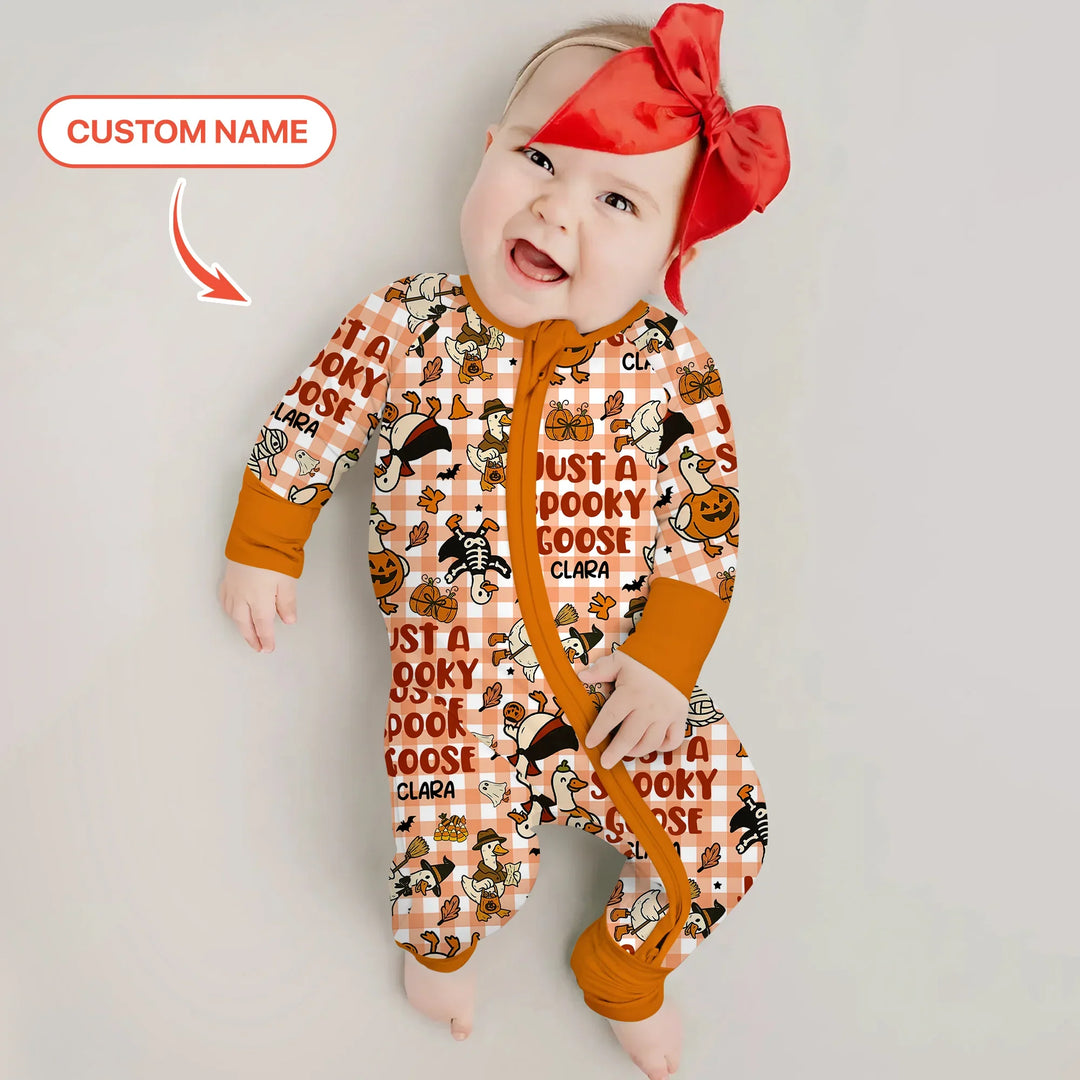Just A Spooky Goose Custom Name Girl Version Convertible Zippy , Just A Spooky Goose Custom Name Girl Version Convertible Zippy - 0-3M