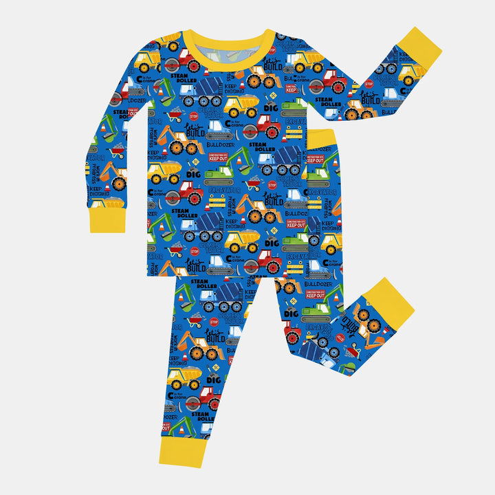 Build Your Own World Two Piece Long Sleeve Pajama Set , Build Your Own World Two Piece Long Sleeve Pajama Set - 12-18M / Yellow / Black
