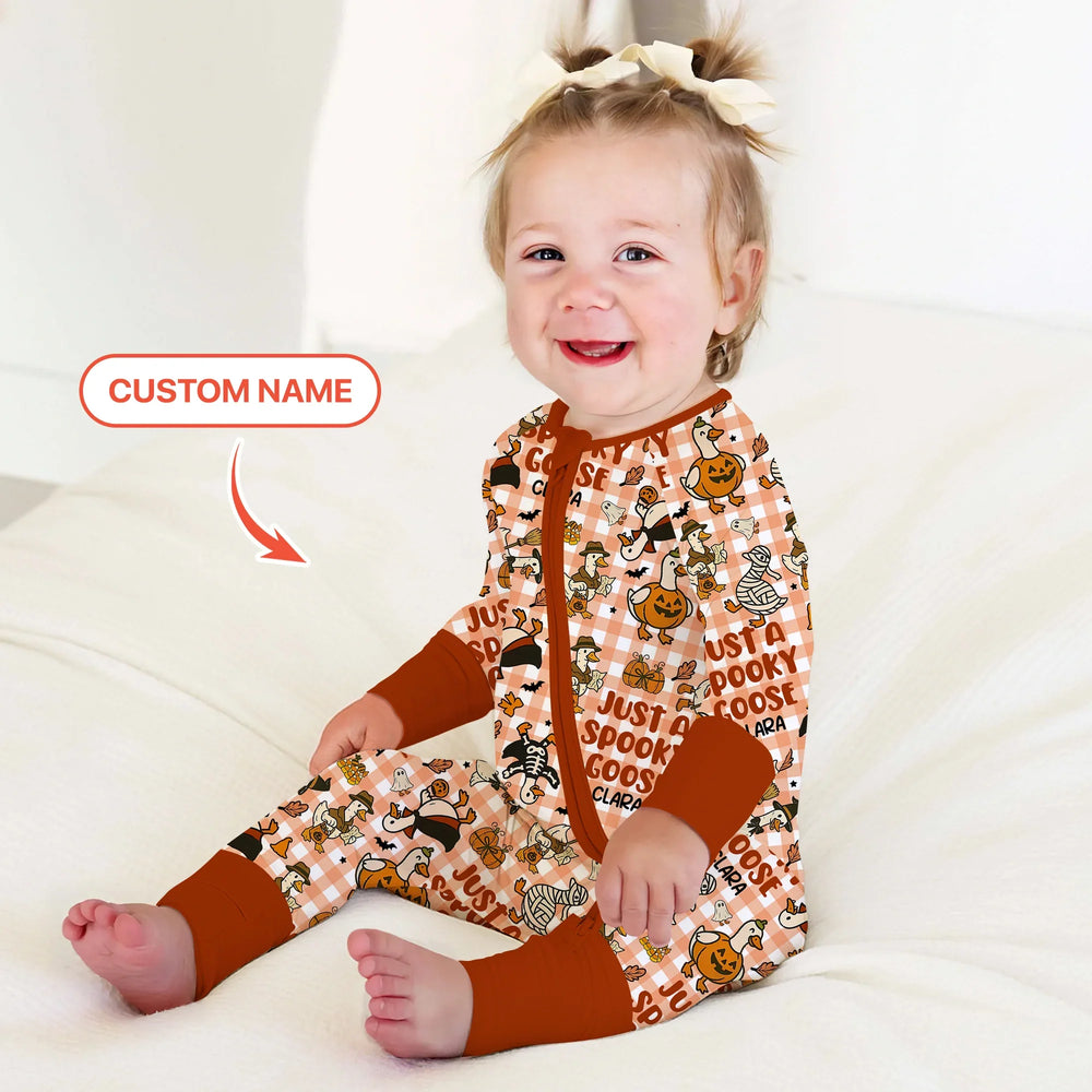 Just A Spooky Goose Custom Name Girl Version Convertible Zippy , Just A Spooky Goose Custom Name Girl Version Convertible Zippy - 0-3M
