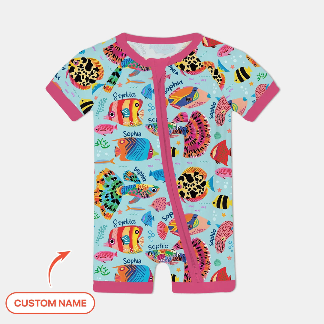 Custom Name Fish Dream Shorty Zippy , Custom Name Fish Dream Shorty Zippy - 0-3M