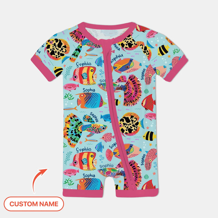Custom Name Fish Dream Shorty Zippy , Custom Name Fish Dream Shorty Zippy - 0-3M