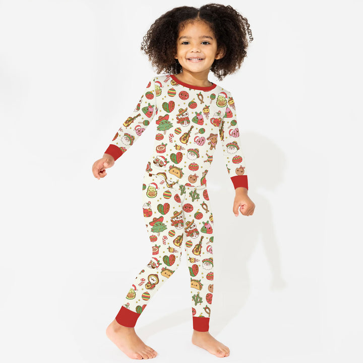 La Fiesta de Navidad Two Piece Long Sleeve Pajama Set