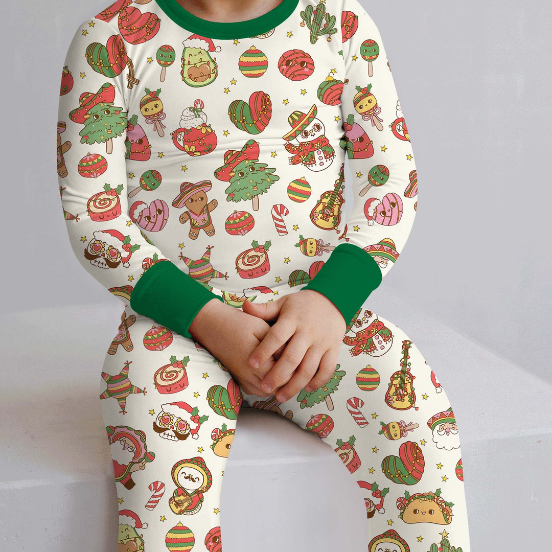 La Fiesta de Navidad Two Piece Long Sleeve Pajama Set