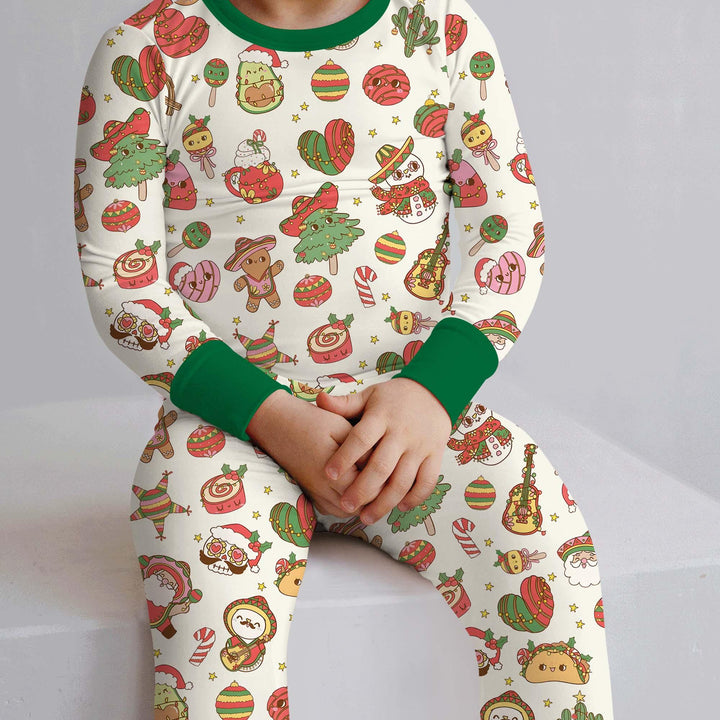 La Fiesta de Navidad Two Piece Long Sleeve Pajama Set