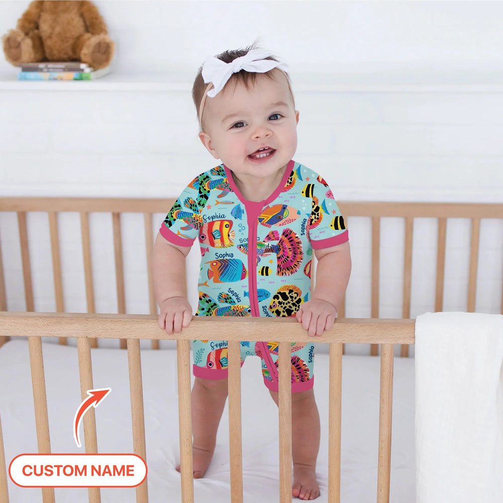 Custom Name Fish Dream Shorty Zippy , Custom Name Fish Dream Shorty Zippy - 0-3M