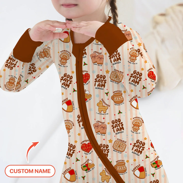 Christmas Mexican Cookies Custom Name For Girls Convertible Zippy , Christmas Mexican Cookies Custom Name For Girls Convertible Zippy - 0-3M