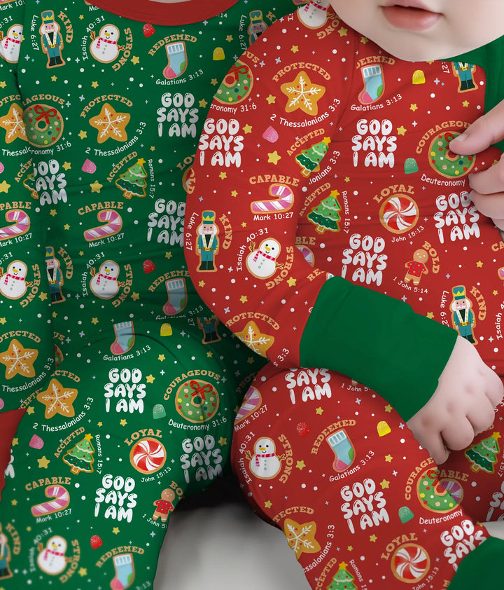 Merry Christmas God Says I Am Convertible Zippy , Merry Christmas God Says I Am Convertible Zippy - 0-3M / Green