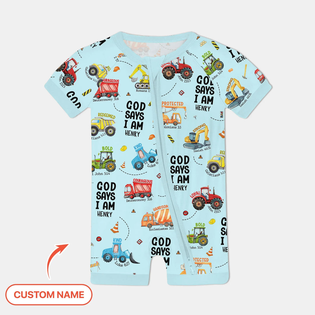 Custom Name God Says I Am Boy Shorty Zippy , Custom Name God Says I Am Boy Shorty Zippy - 18-24M