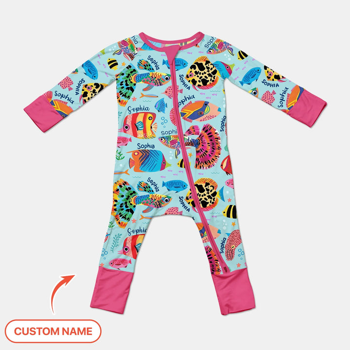 Custom Name Fish Dream Convertible Zippy , Custom Name Fish Dream Convertible Zippy - 0-3M