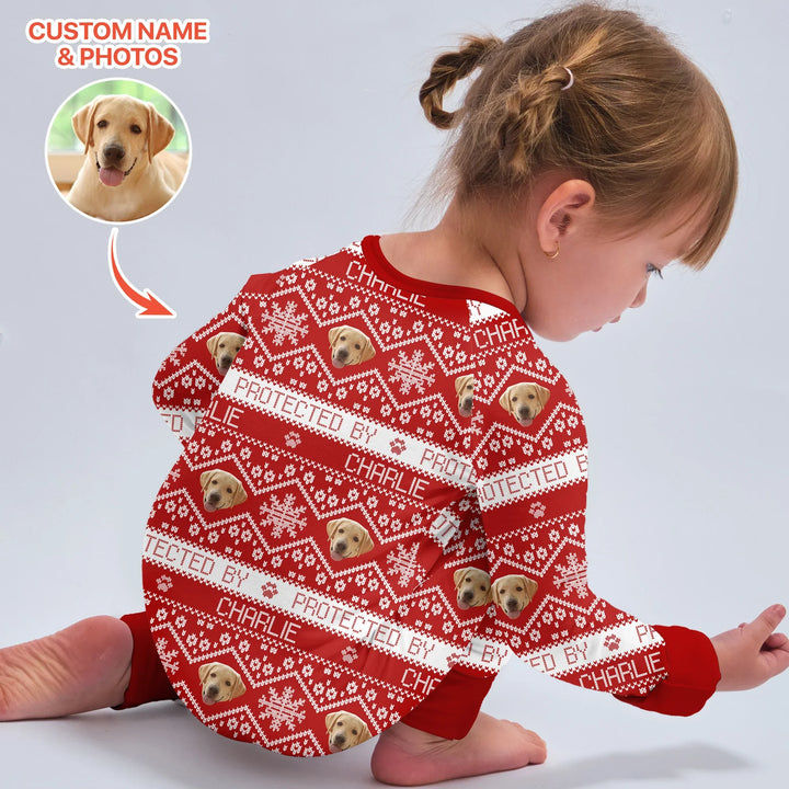 Custom Dog Photo Fair Isle Christmas Convertible Zippy , Custom Dog Photo Fair Isle Christmas Convertible Zippy - 0-3M