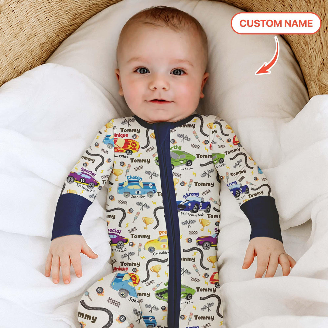 Racing Fun God Says I Am Custom Name Convertible Zippy , Racing Fun God Says I Am Custom Name Convertible Zippy - 0-3M