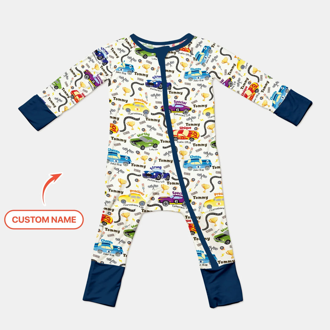 Racing Fun God Says I Am Custom Name Convertible Zippy , Racing Fun God Says I Am Custom Name Convertible Zippy - 0-3M