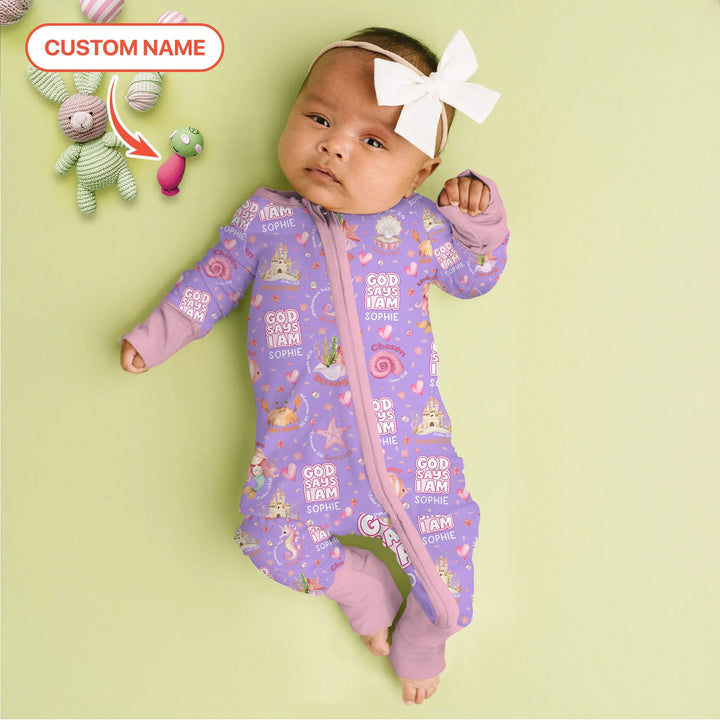 Mermaid God Says I Am Custom Name Convertible Zippy , Mermaid God Says I Am Custom Name Convertible Zippy - 0-3M