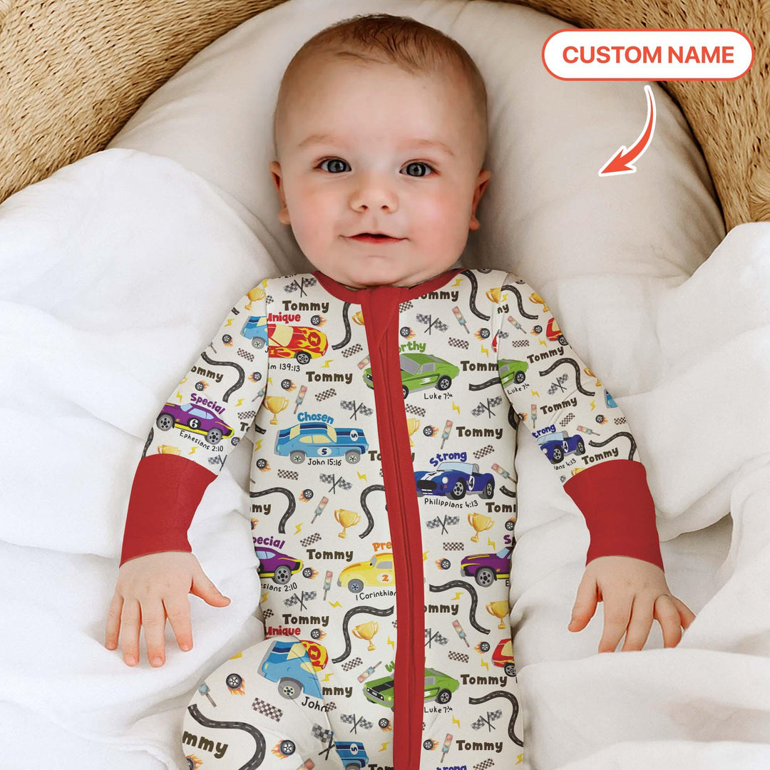 Racing Fun God Says I Am Custom Name Convertible Zippy , Racing Fun God Says I Am Custom Name Convertible Zippy - 0-3M