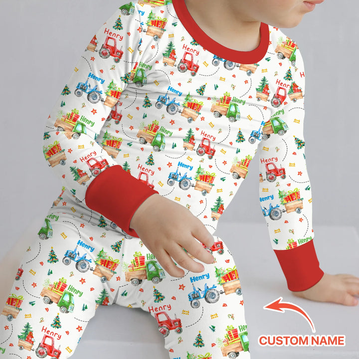 Zweiteiliges Langarm-Pyjama-Set mit Sommerfrüchten