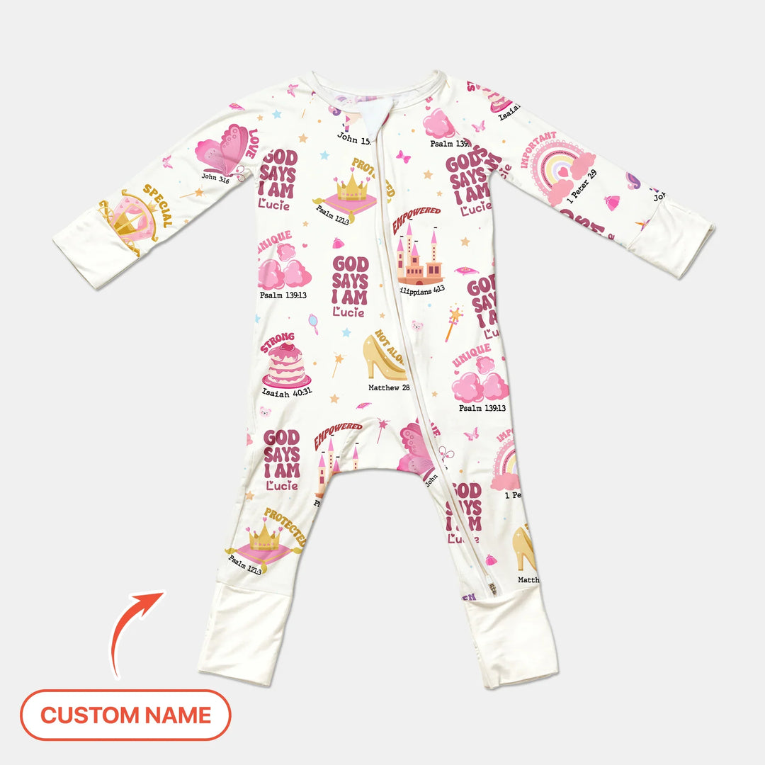 Custom Name God Says I Am Girl Custom Name Convertible Zippy , Custom Name God Says I Am Girl Custom Name Convertible Zippy - 0-3M