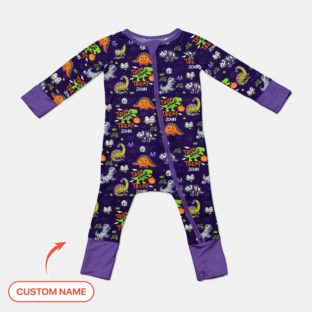Trick Rawr Treat Custom Name Convertible Zippy , Trick Rawr Treat Custom Name Convertible Zippy - 0-3M