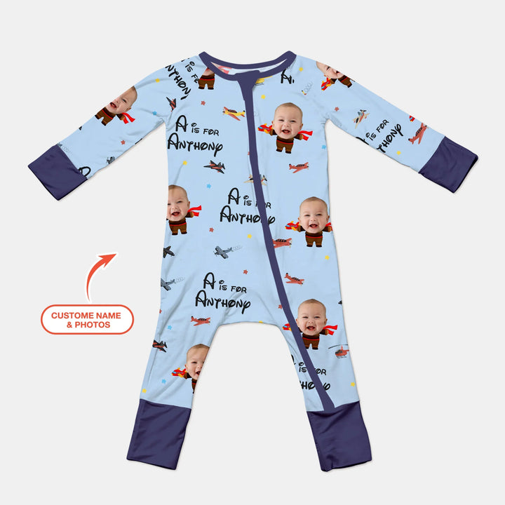 Gerippte Babykleidung mit individuellem Foto - Weich & Skizzenhaft