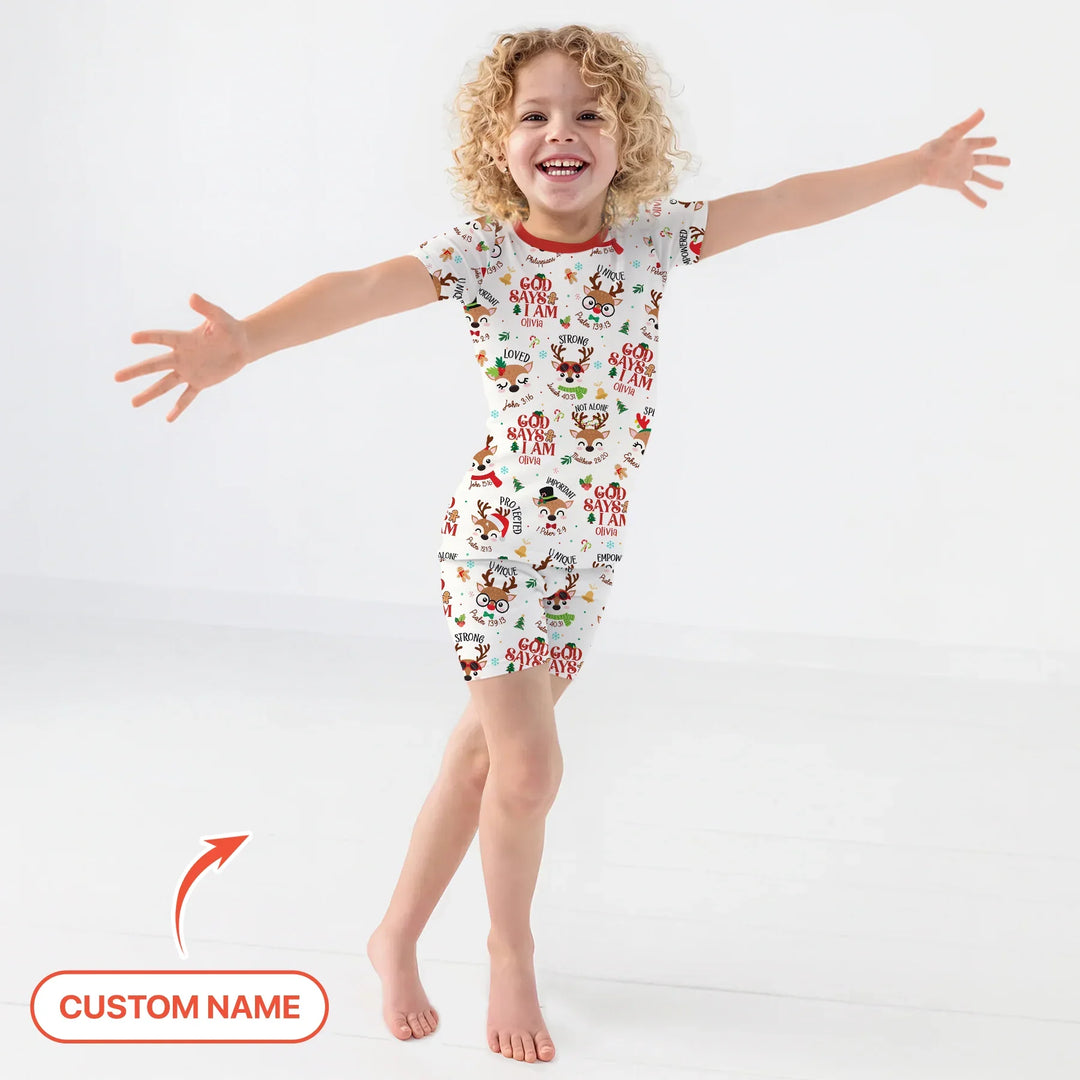 Zweiteiliges Pyjama-Set mit kurzen Ärmeln und Shorts im Sommer-Design