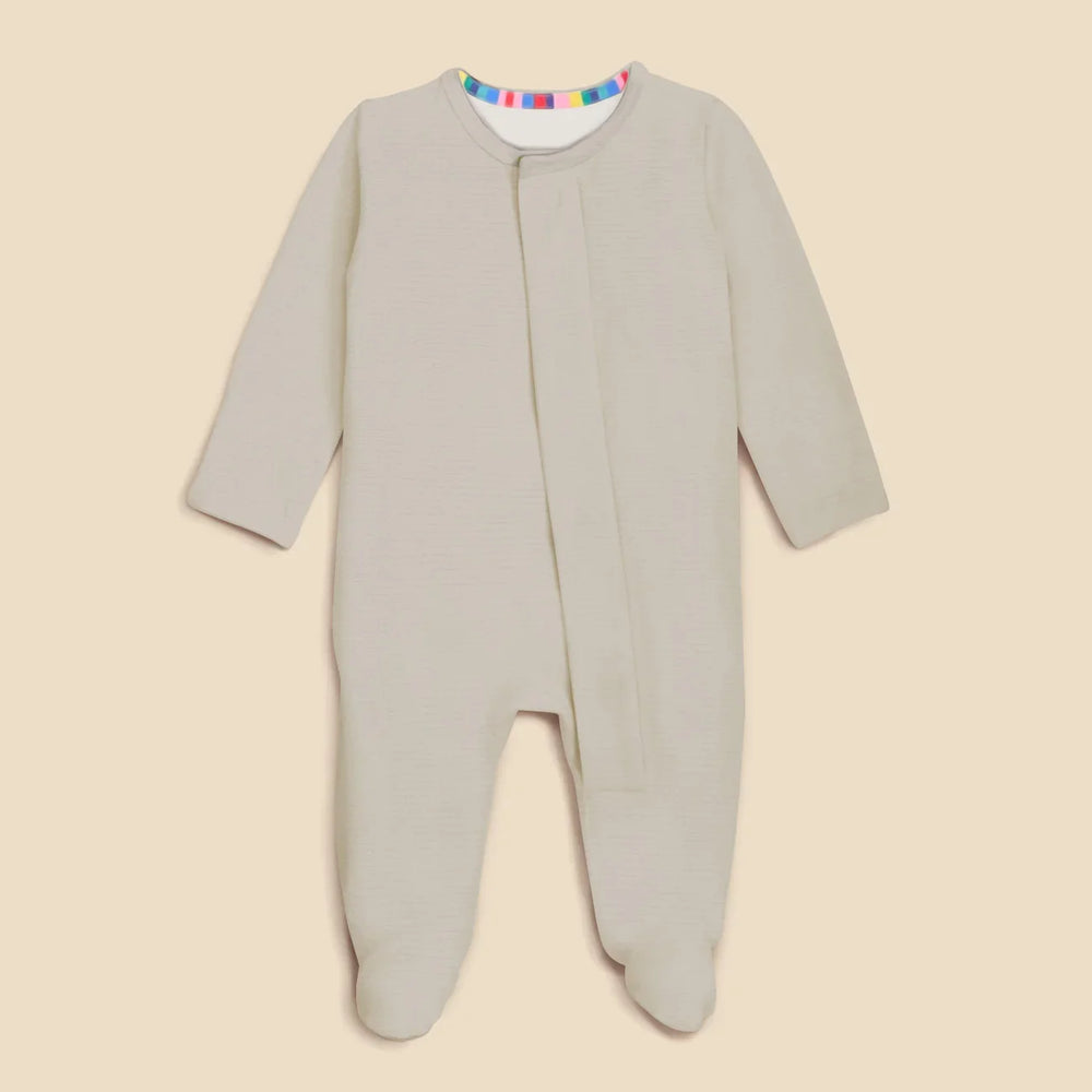 Oat Magnetic Footie Romper , Oat Magnetic Footie Romper - Newborn