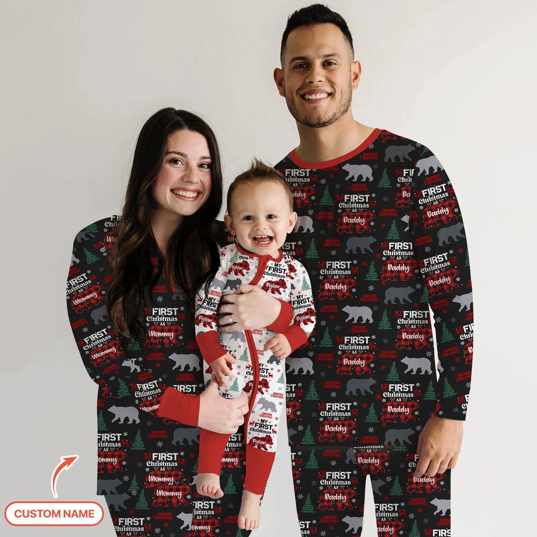 Family Bear First Christmas Women Pajama Set
