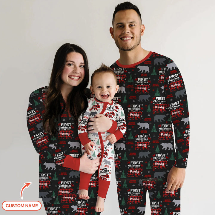 Family Bear First Christmas Women Pajama Set