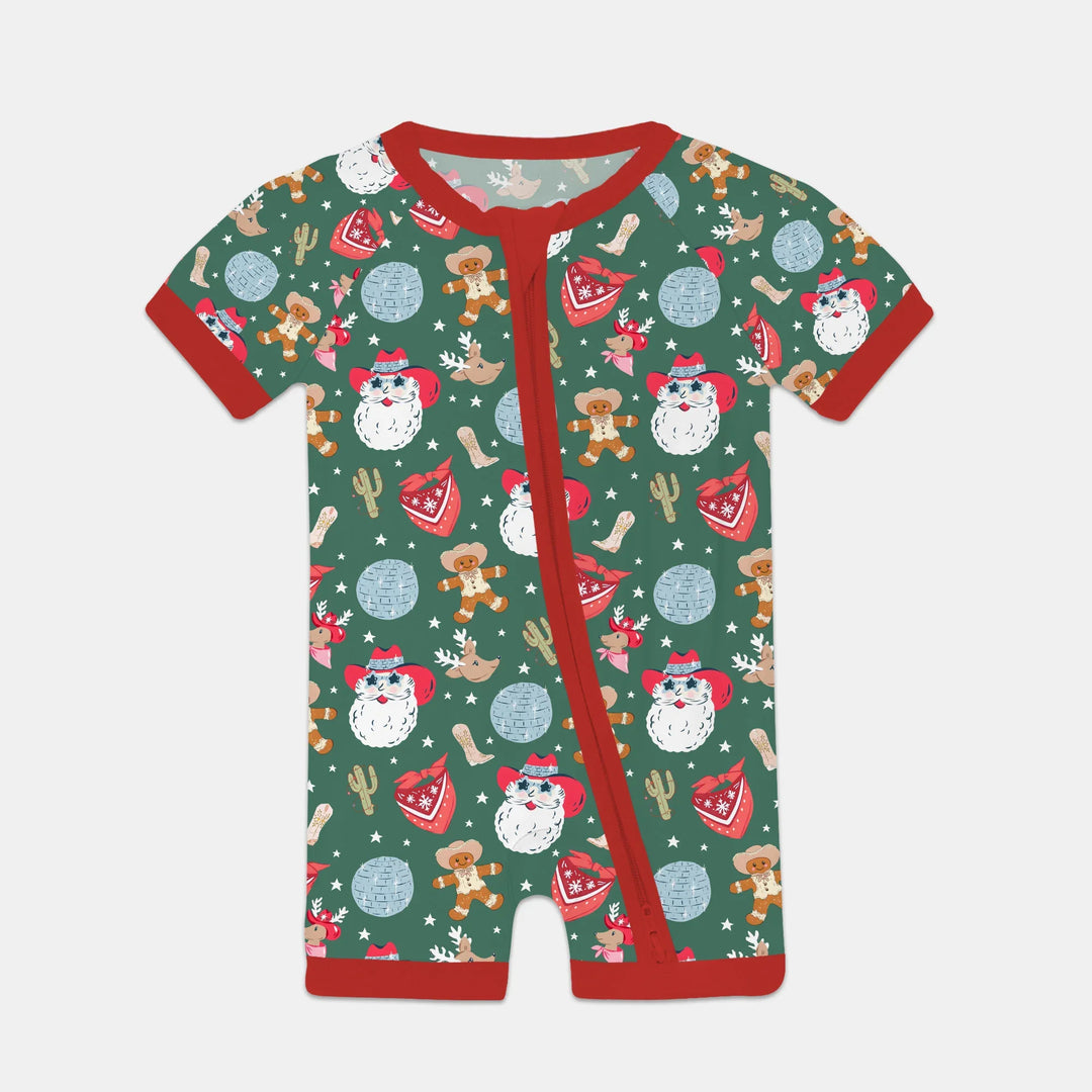 Lovely Western Christmas Boy Shorty Zippy , Lovely Western Christmas Boy Shorty Zippy - 0-3M