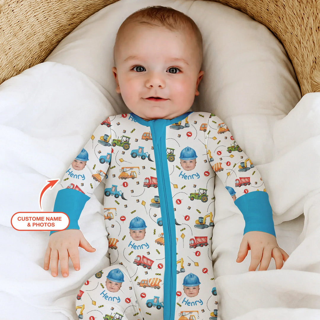 Gerippte Babykleidung mit individuellem Foto - Weich & Skizzenhaft