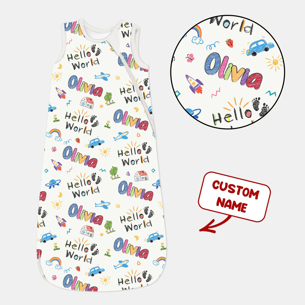 Custom Name "Hello World" - Sleep Bag , Custom Name "Hello World" - Sleep Bag - XS / 0.5 TOG