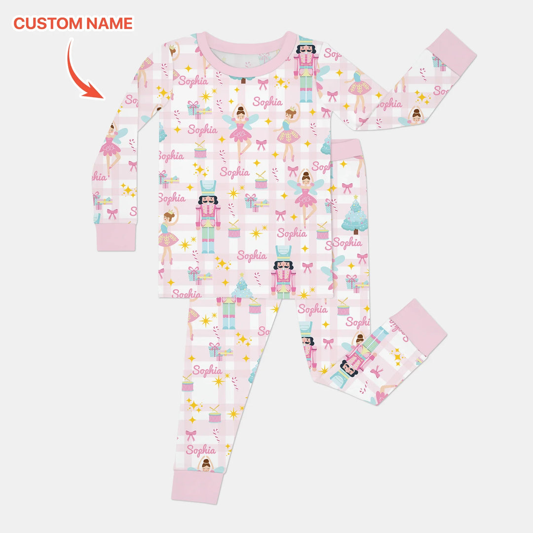 The Nutcracker Dreams Custom Name Two Piece Long Sleeve Pajama Set , The Nutcracker Dreams Custom Name Two Piece Long Sleeve Pajama Set - 12-18M