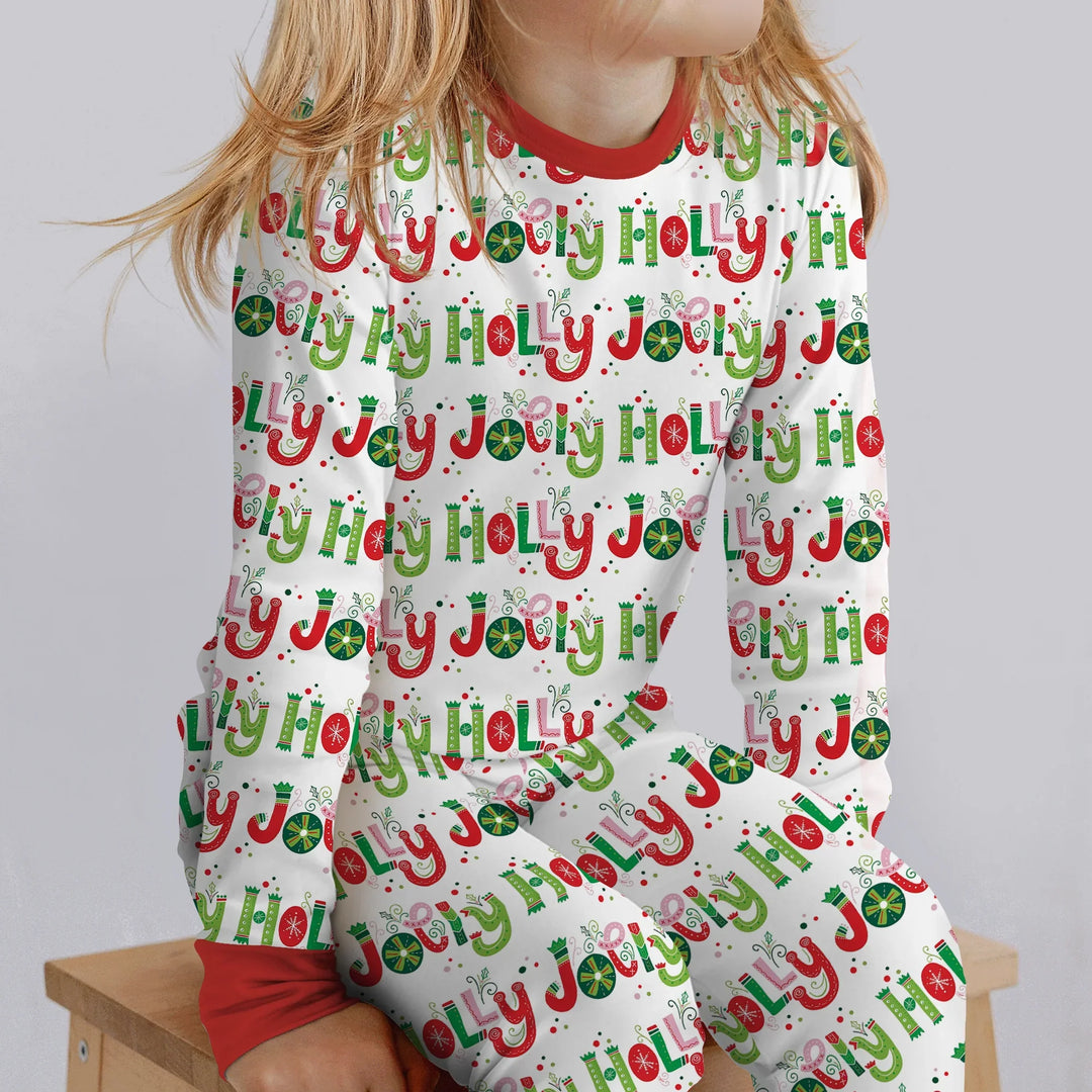 Holly Jolly Two Piece Long Sleeve Pajama Set