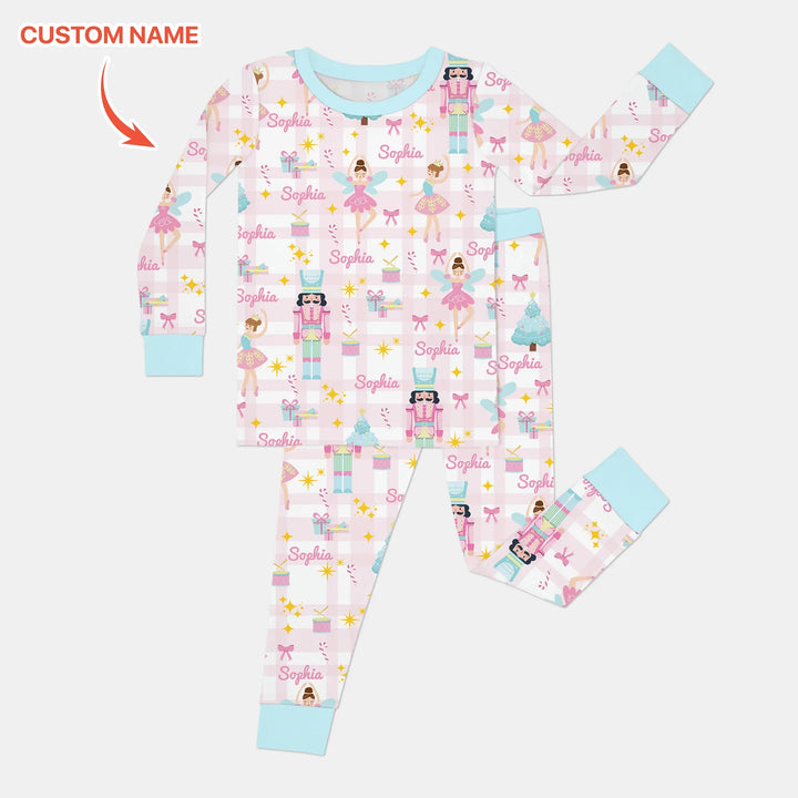 The Nutcracker Dreams Custom Name Two Piece Long Sleeve Pajama Set , The Nutcracker Dreams Custom Name Two Piece Long Sleeve Pajama Set - 12-18M