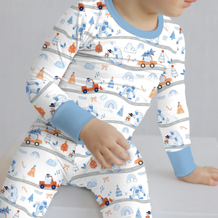 Zweiteiliges Langarm-Pyjama-Set mit Sommerfrüchten