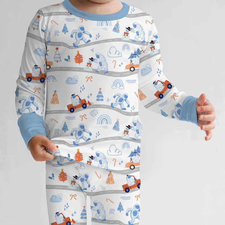 Zweiteiliges Langarm-Pyjama-Set mit Sommerfrüchten