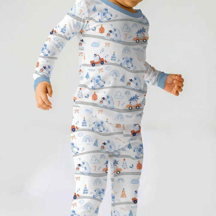 Zweiteiliges Langarm-Pyjama-Set mit Sommerfrüchten