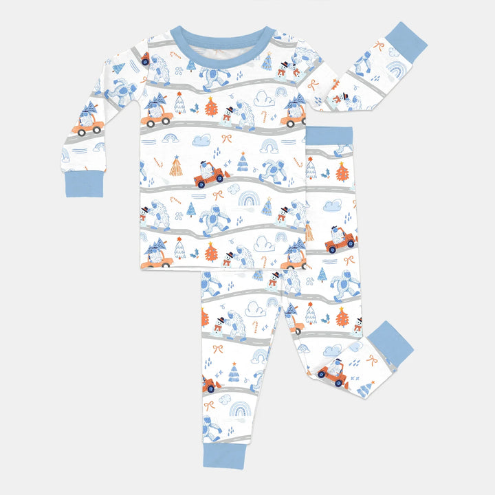 Zweiteiliges Langarm-Pyjama-Set mit Sommerfrüchten