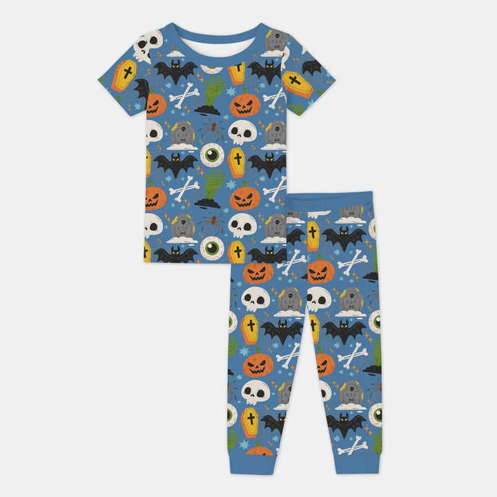 Little Monsters Two Piece Short Sleeve Pajama Set For Haloween , Little Monsters Two Piece Short Sleeve Pajama Set For Haloween - 12-18M