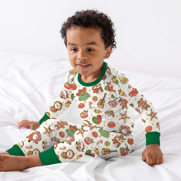 La Fiesta de Navidad Two Piece Long Sleeve Pajama Set