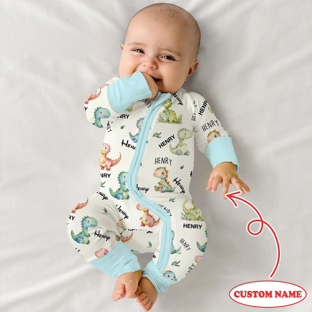 Dinosaur Custom Name Convertible Zippy , Dinosaur Custom Name Convertible Zippy - 0-3M